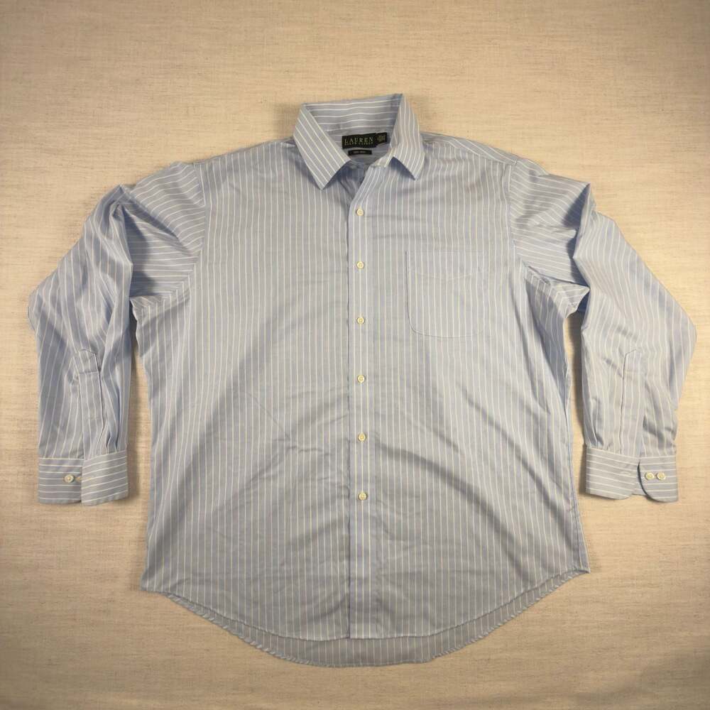 Lauren Ralph Lauren Non-Iron Striped Dress Shirt 17 34/35. AS IS;